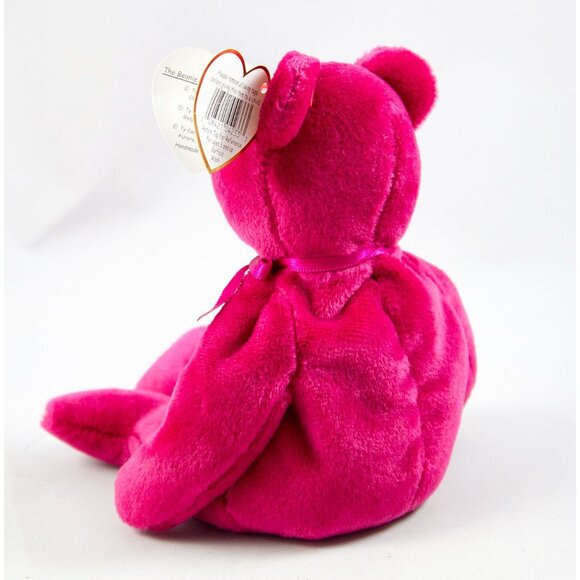 Ty Valentina Hot Pink Bear 1999 Beanie Baby with Tags Plush Bean Bag Toy - Picture 2 of 7